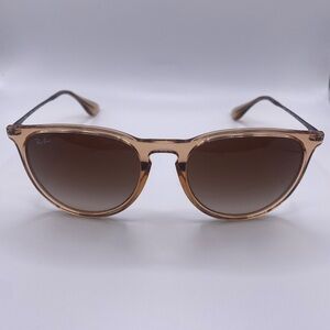 Ray-Ban RB4147 ERIKA Classic Round Sunglasses Transparent Brown 54-18-145